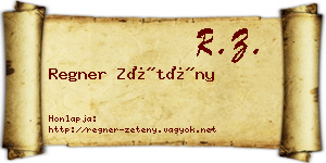 Regner Zétény névjegykártya